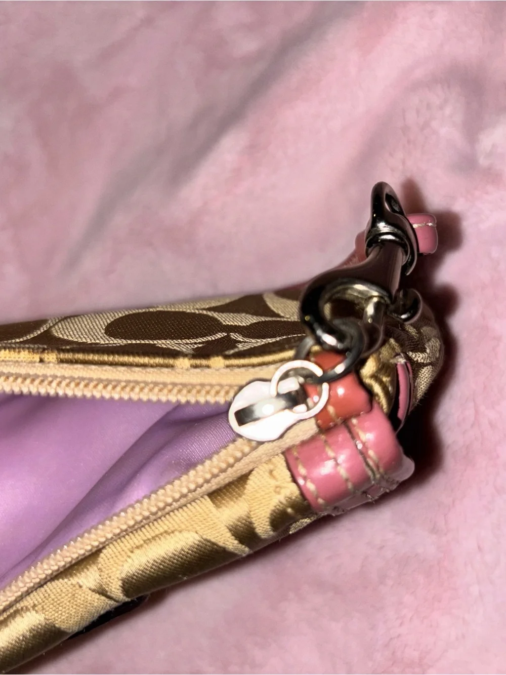 Coach Signature Wristlet Duo in Yellow and Pink-Brown